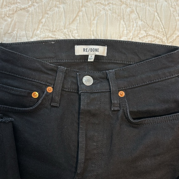 RE/DONE High Rise Stove Pipe Jean in Jet Black - Picture 3 of 6